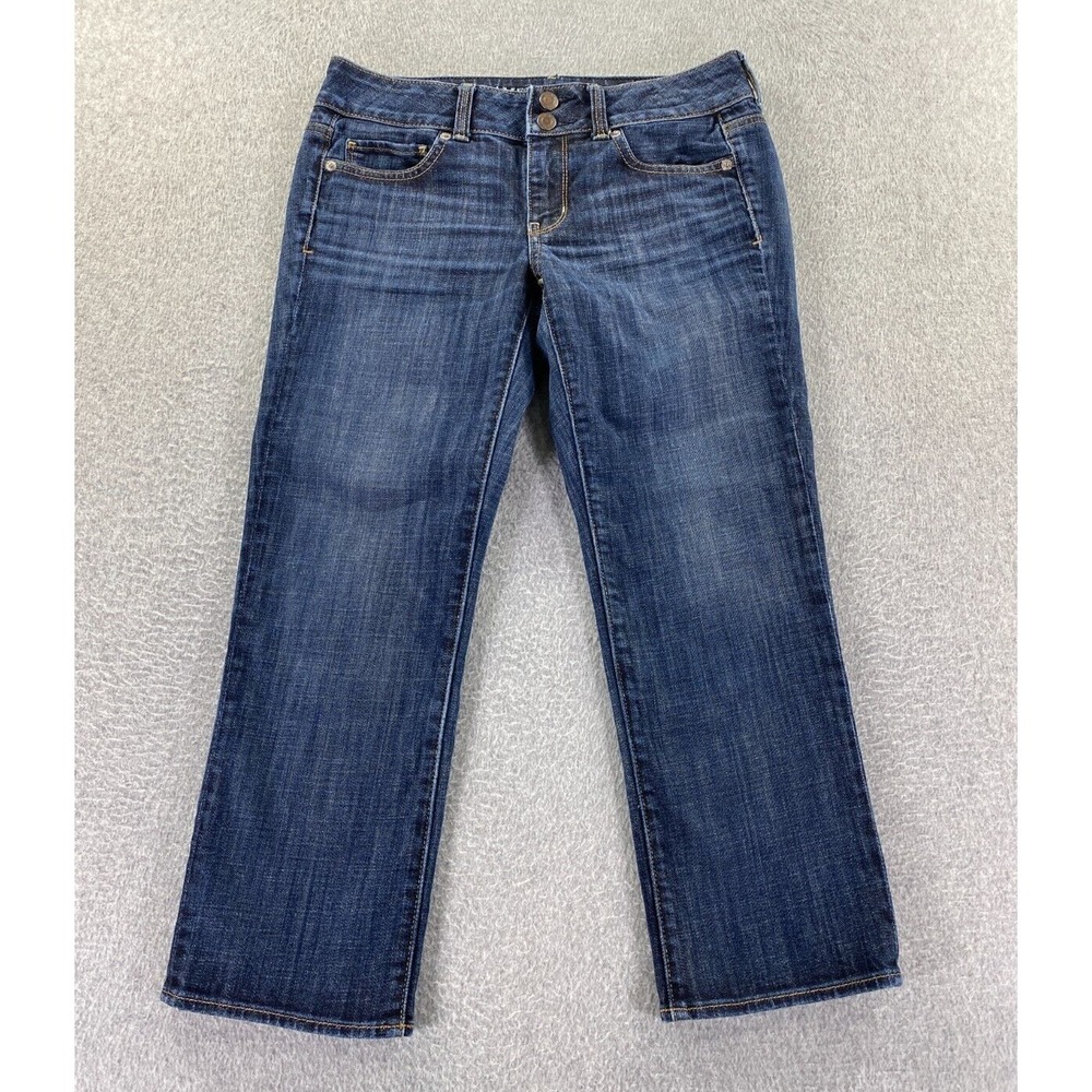 American Eagle Artist Crop Stretch Jeans Size 4 Women's Dark‎ Wash Preppy City